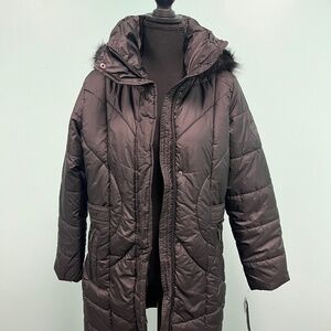 Weatherproof winter jacket with belt in black size L